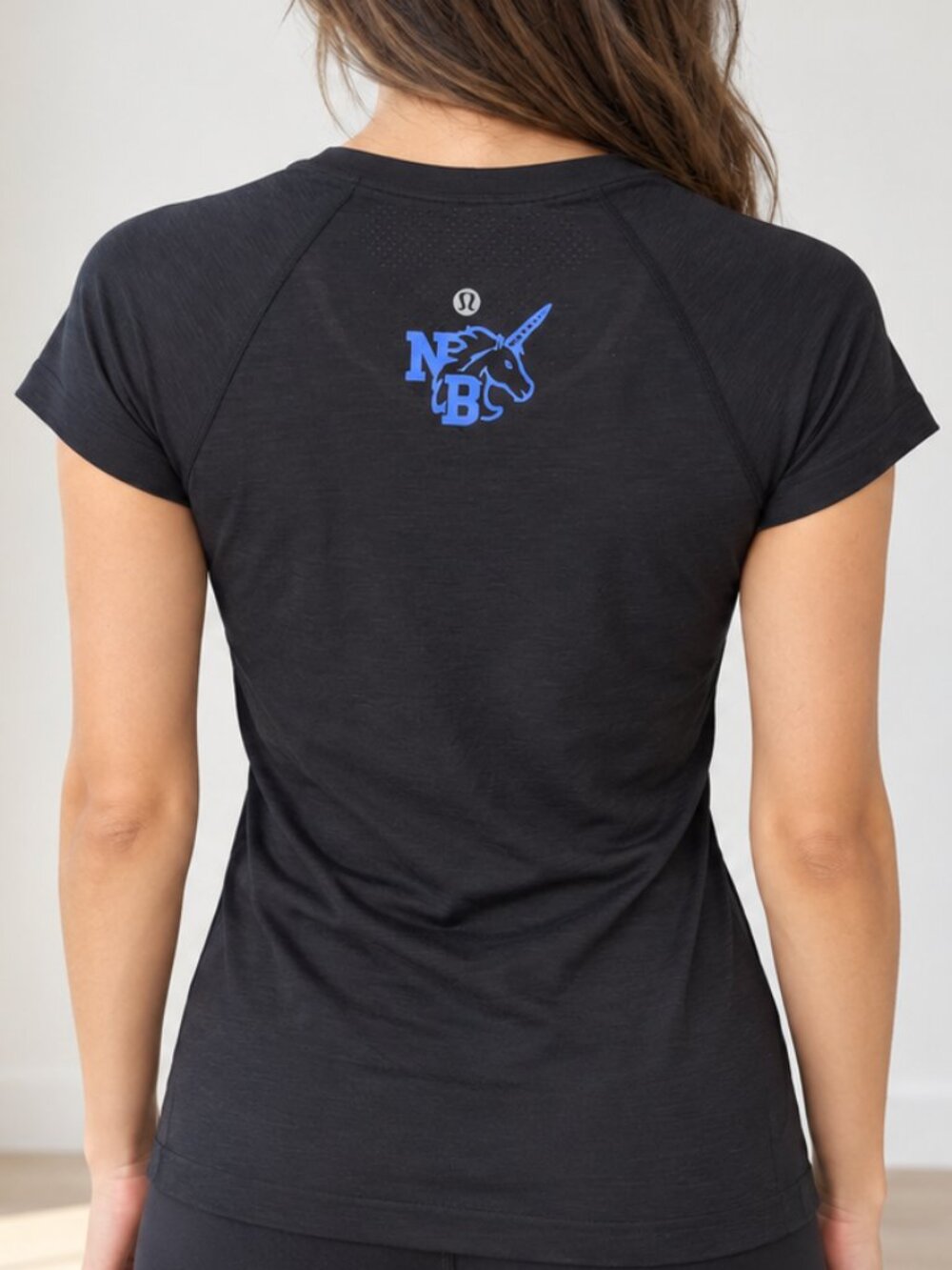 Lululemon Swiftly Tech Short Sleeve Black Size 2 New Braunfels Unicorns Logo